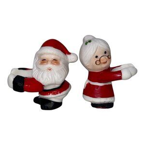 Vintage Christmas Candle Climbers Huggers Santa & Mrs. Santa Claus Beacon Hill
